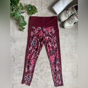 Athleta Affirmation high rise 7/8 Legging | Garnet Floral Pattern Yoga